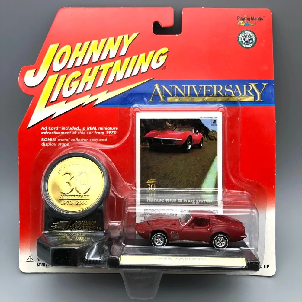 Johnny Lightning 30th Anniversary 1970 Corvette Stingray Diecast 1/64 Red Coin